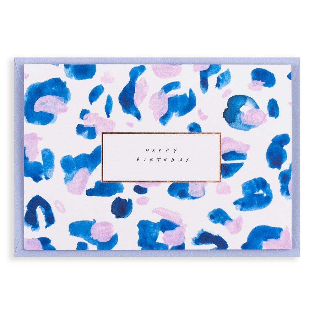 Happy Birthday Blue Leopard Card | Katie Housley | Birthday
