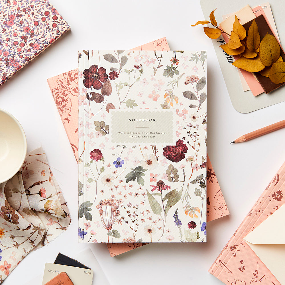 Heirloom Pressed Floral Lay Flat Notebook | Katie Leamon | Blank Notebooks
