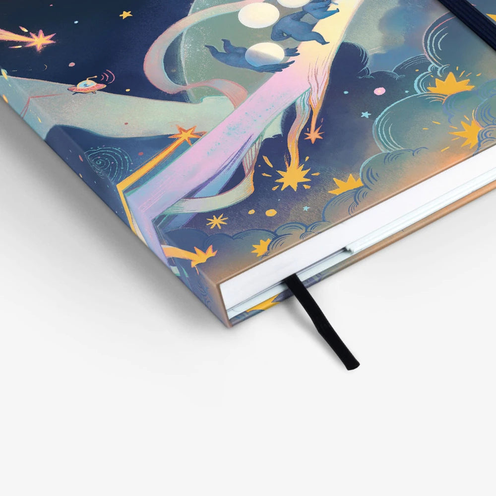 Cosmic Adventure Threadbound Notebook with blank pages | Mossery | Blank Notebooks