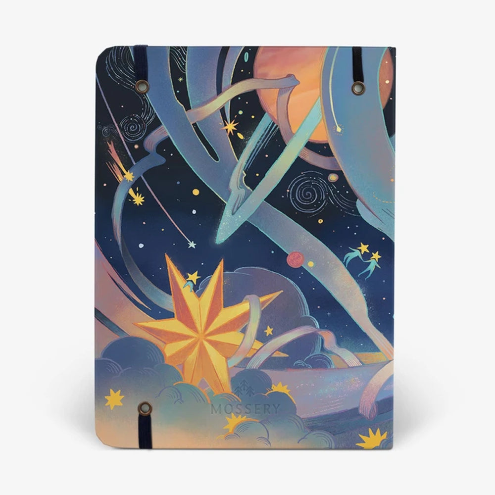 Cosmic Adventure Threadbound Notebook with blank pages | Mossery | Blank Notebooks