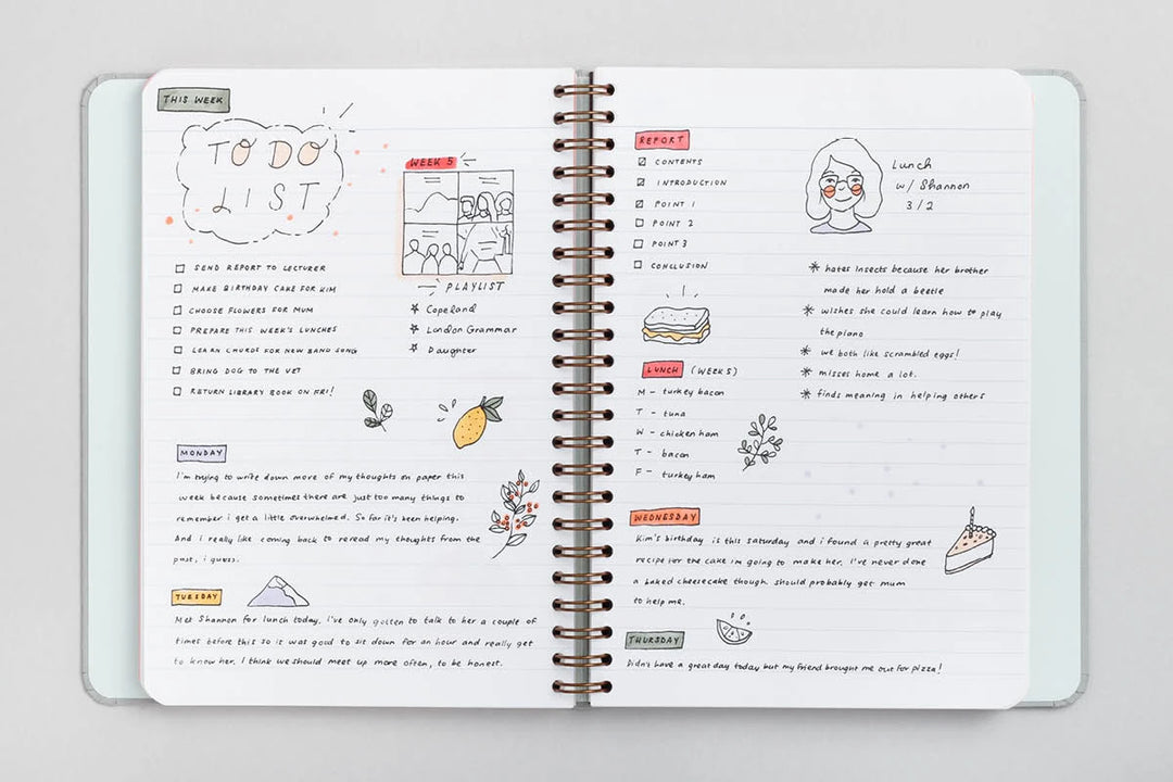 Pastel Sky Wirebound Notebook with lined pages | Mossery | Lined Notebooks