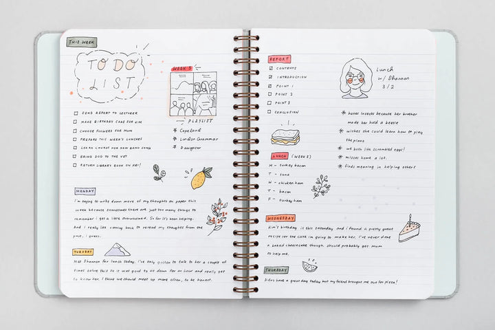 Moon Lake Wirebound Notebook with lined pages | Mossery | Lined Notebooks