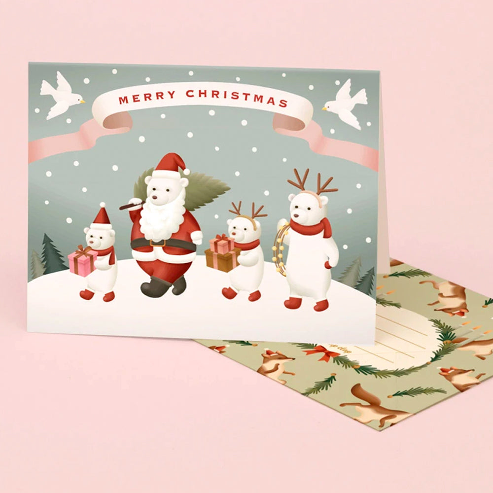 Polar Bear Family Cards / Boxed Set of 8 | Clap Clap | Seasonal Card Sets
