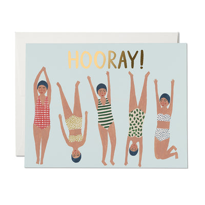 Swimmers Hooray Card | Red Cap Cards | Congratulations