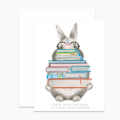 Page Turner Bunny Card | Dear Hancock | Birthday