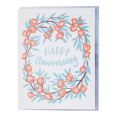 Peony Wreath Anniversary Card | Smudge Ink | Wedding + Anniversary