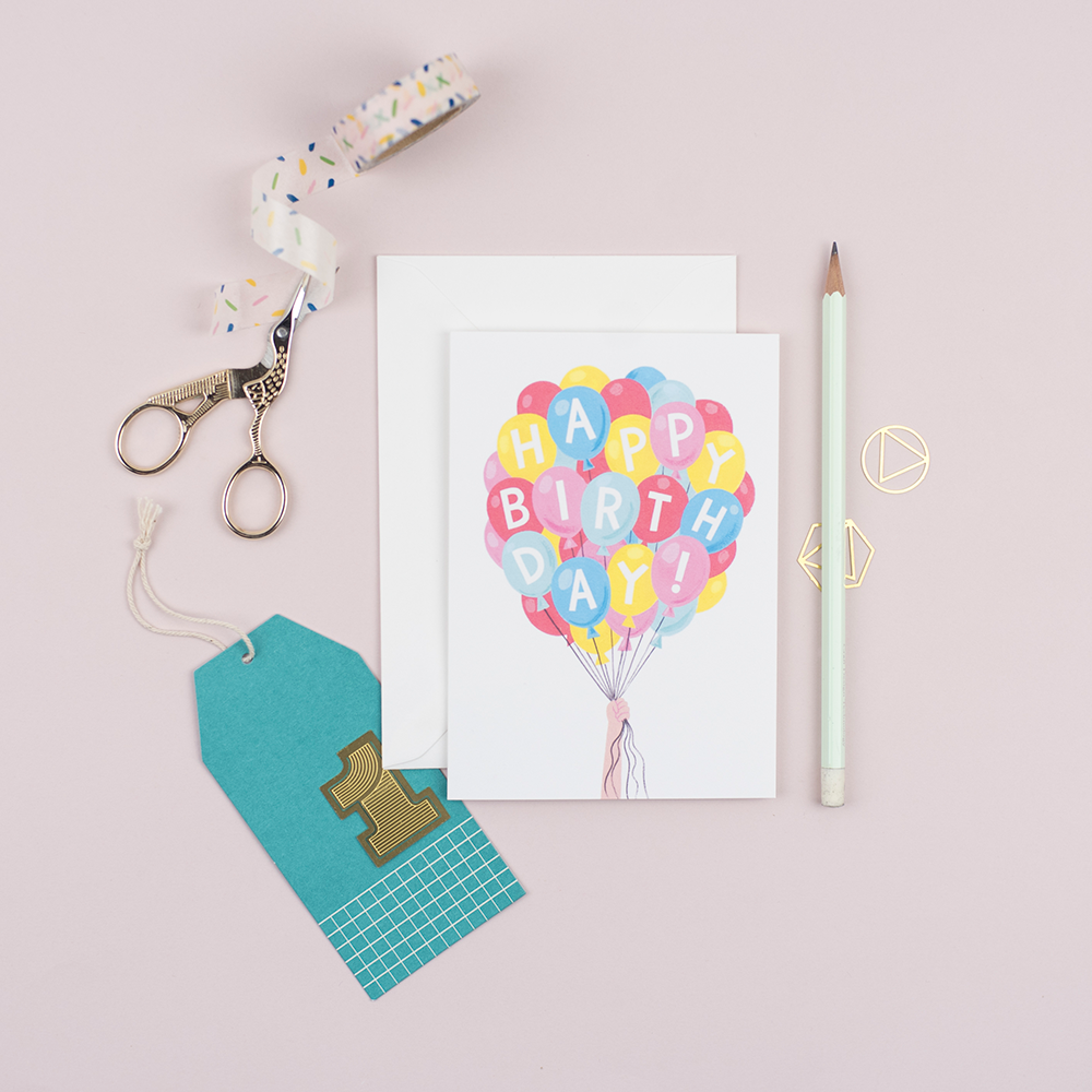 Balloon Bunch Card | Ricicle Cards | Birthday