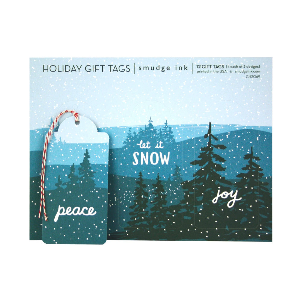 Snowy Mountains Holiday Gift Tags | Smudge Ink | Gift Tags