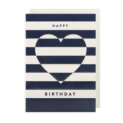 Striped Heart Birthday Card | Lagom Design | Birthday