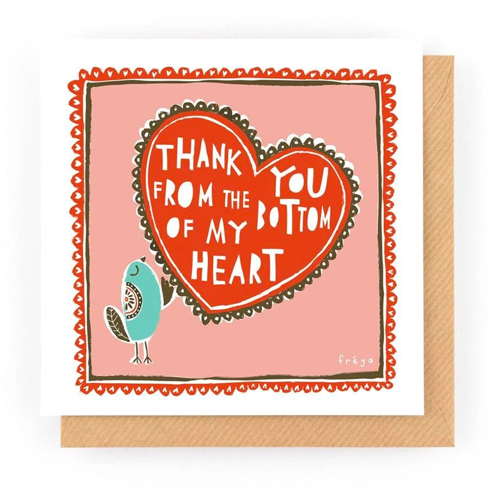 Thank You From My Heart Card | Freya Art & Design | Thank You
