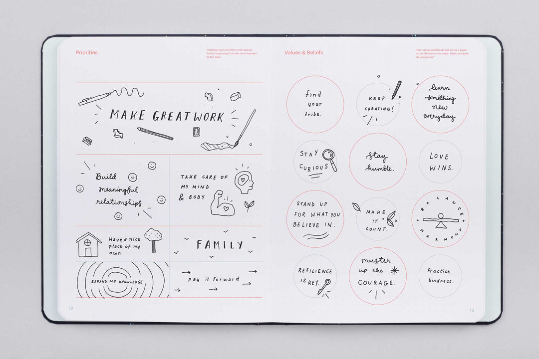 Camellia Threadbound Notebook with dotted pages | Mossery | Dotted Notebooks
