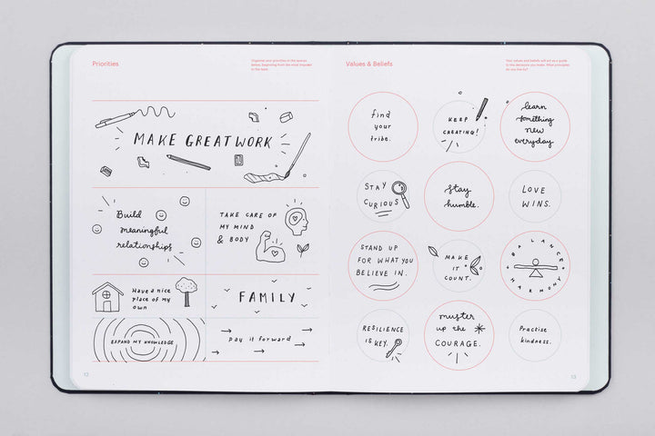 Camellia Threadbound Notebook with dotted pages | Mossery | Dotted Notebooks