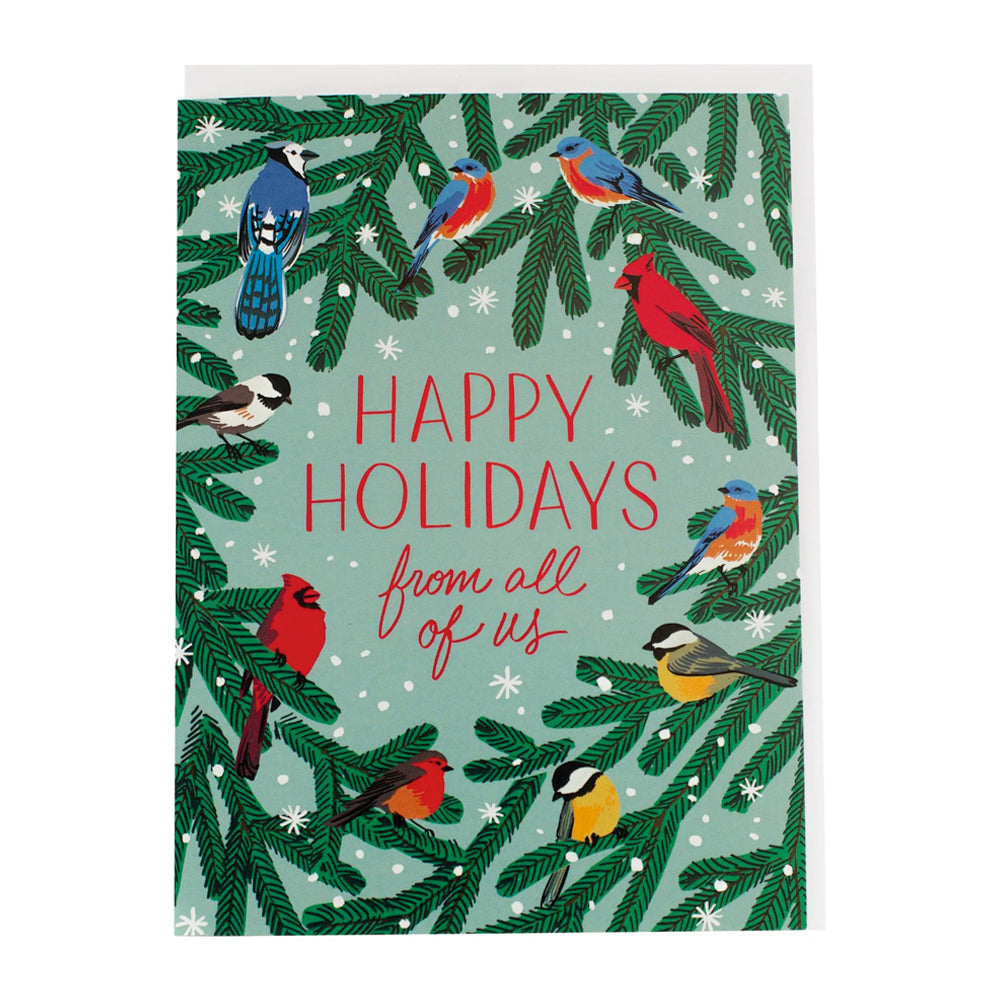 Winter Songbirds Holiday Cards / Boxed Set of 10 | Smudge Ink | Seasonal Card Sets