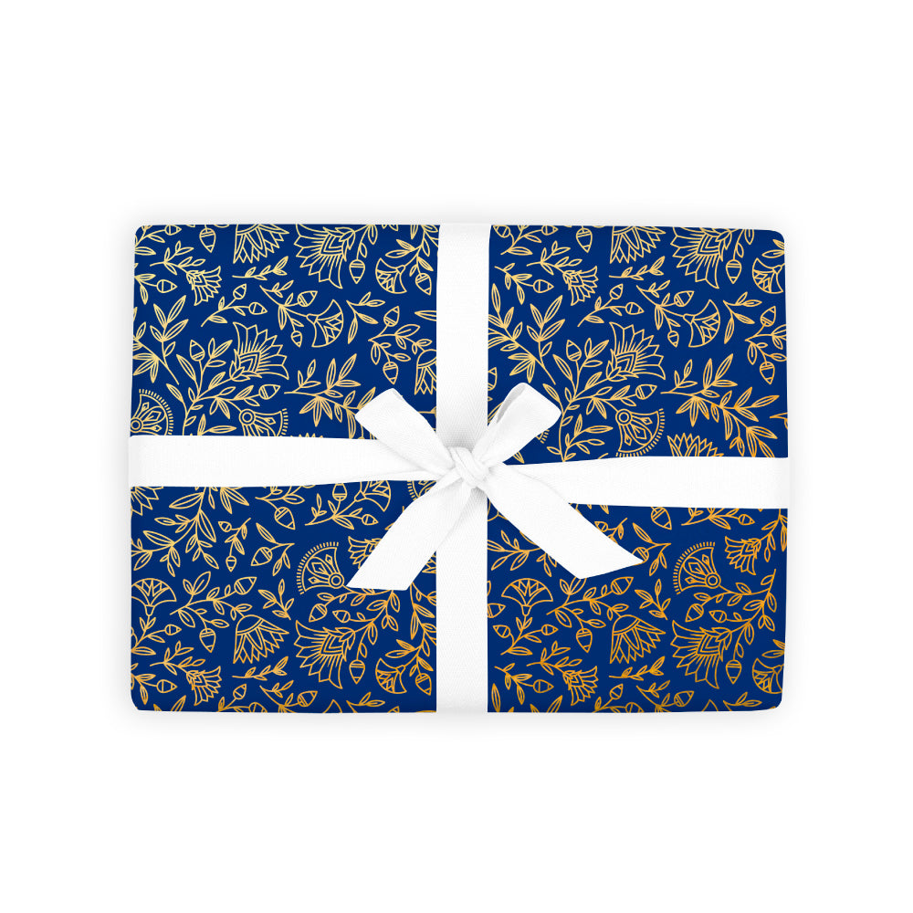 Gold-Foil Navy Amulet Gift Wrap Roll | Fox & Fallow | Gift Wrap Sheets