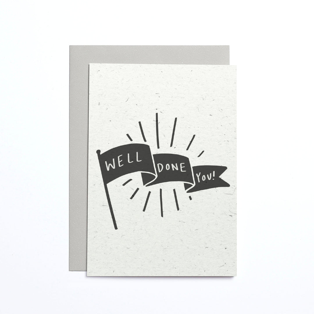 Well Done Flag Small Card | Old English Company | Congratulations