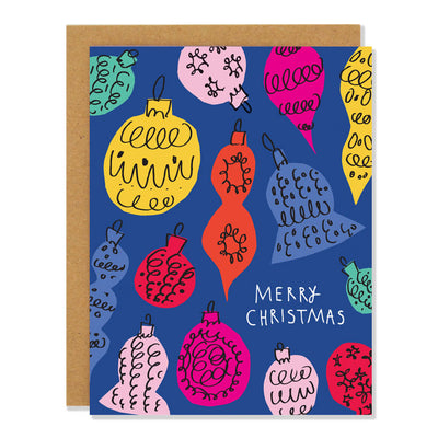 Merry Christmas Retro Baubles Cards / Boxed Set of 8 | Badger & Burke | Seasonal Card Sets