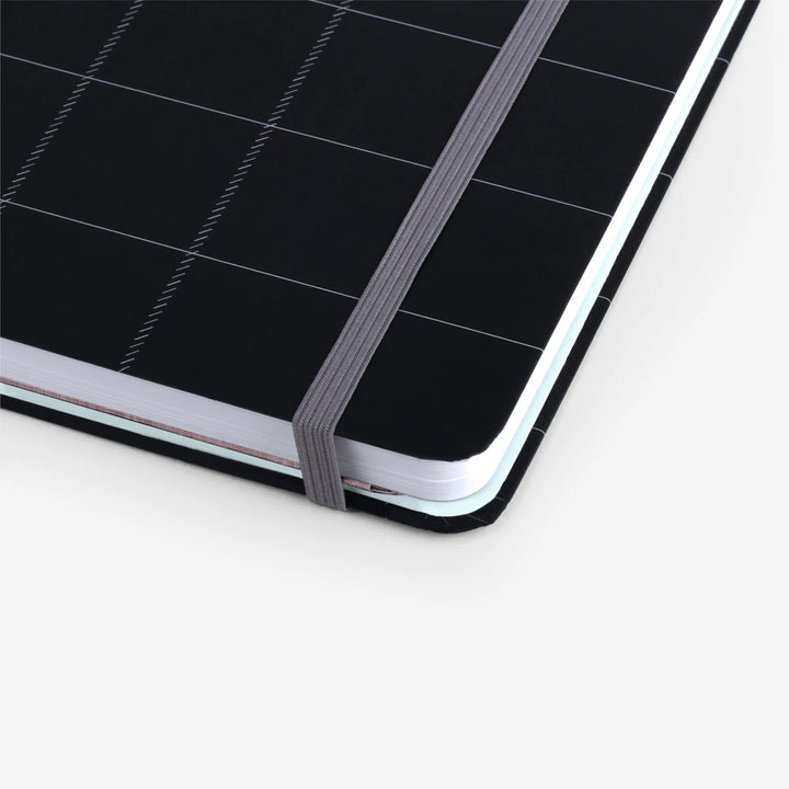 Black Plaid Wirebound Notebook with dotted pages | Mossery | Dotted Notebooks