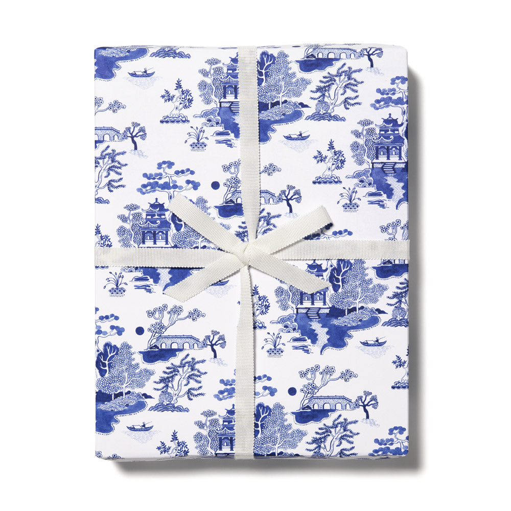Blue Chinoiserie Gift Wrap Roll | Red Cap Cards | Gift Wrap Sheets