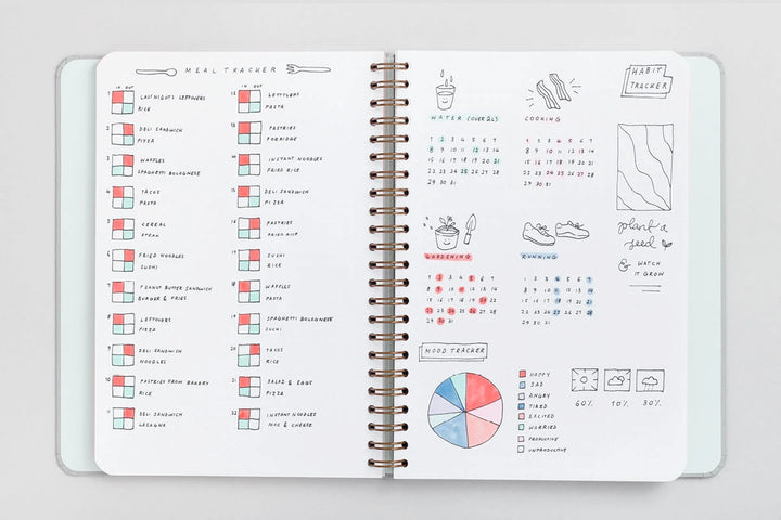 Black Plaid Wirebound Notebook with dotted pages | Mossery | Dotted Notebooks