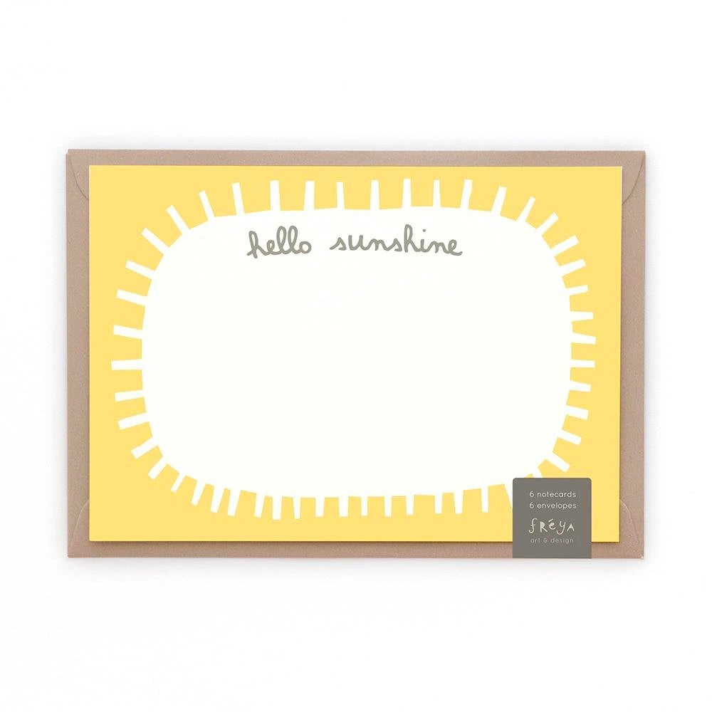 Hello Sunshine Flat Note Cards | Freya Art & Design | Boxed Card Sets