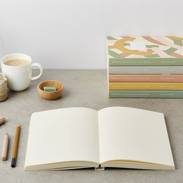 Rose Squiggle Lay Flat Notebook | Katie Leamon | Blank Notebooks