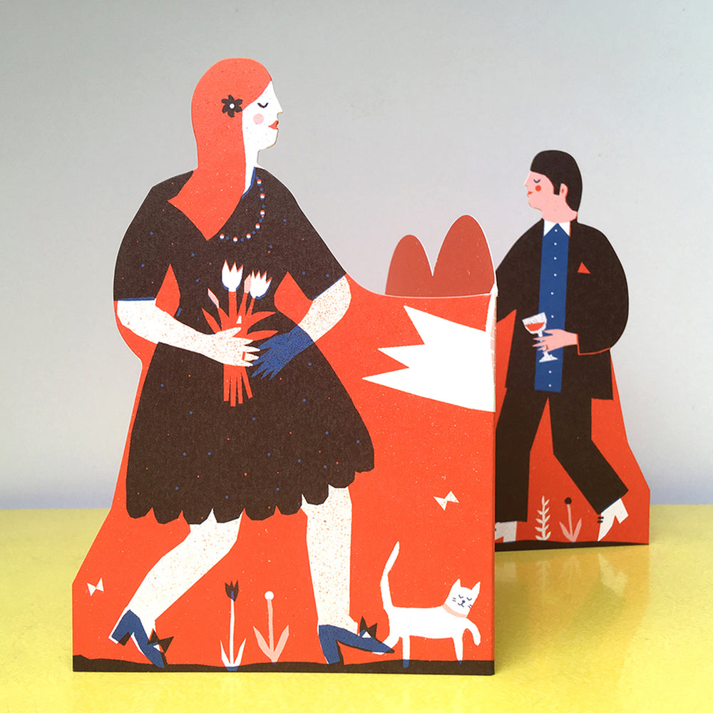 Man and Woman Concertina Heart Card | The Printed Peanut | Friendship + Love
