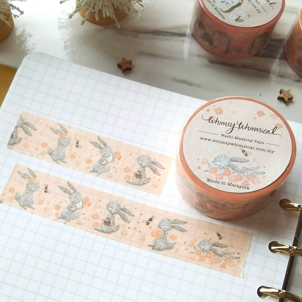 Rabbit Flower Washi Tape | Whimsy Whimsical | Washi Tape